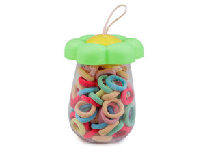 Premium Mini-Haargummi-Set in kompakter Aufbewahrungsflasche | 90 Stück sortierte Textilbänder