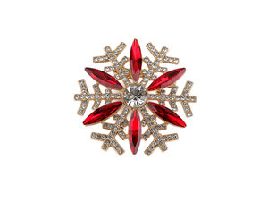 Elegante Schneeflocken-Brosche mit Strass – Festliche Anstecknadel für Mäntel, Pullover & Schals