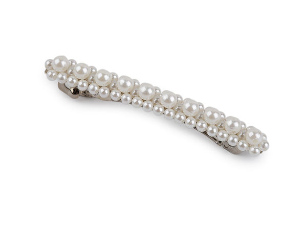 Elegante französische Haarspange mit Perlen - Premium-Metall-Haarclip für festliche Anlässe, Hochzeiten & Alltag
