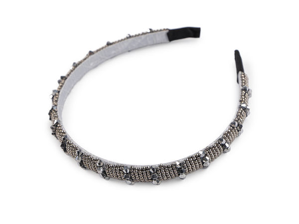 Eleganter Satin-Haarreif mit facettierten Glasperlen - Premium-Haarschmuck für Alltag & festliche Anlässe