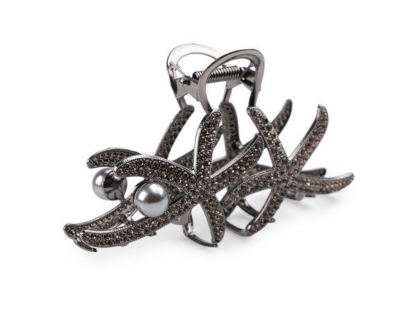 Haarklammer aus Metall mit Perle