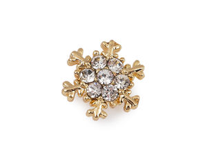 Mini-Schneeflocken-Strassbrosche - Elegante Winter- & Festtagsnadel