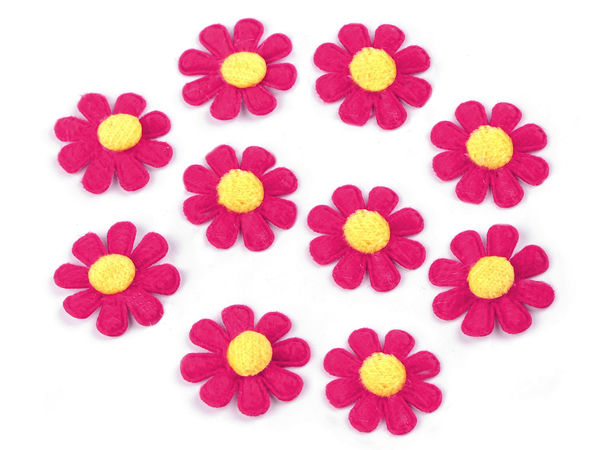 Premium Filzblumen-Applikationen (2,7 cm) - Dekorative Zierelemente für Nähen & Handarbeiten