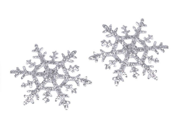 Premium Schneeflocken-Glitzer-Bügelbild - Irisierendes Silber AB (4 cm)