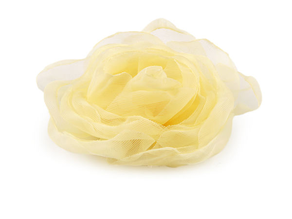 Elegante Organza-Rosen Stoffblumen-Applikationen (8 cm) zum Aufnähen und Aufkleben für Bastel- und Handarbeiten