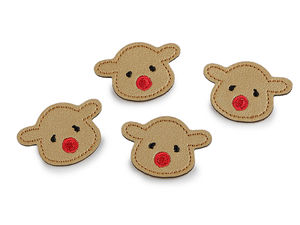 Premium Kunstleder-Patches zum Aufbügeln & Aufnähen – Rentier, Teddybär, Hund in Beige