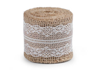 Juteband mit Spitze Breite 50 mm, 60 mm