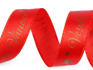 Premium-Satinband Frohe Weihnachten - 20mm festliches Dekoband für Geschenkverpackungen, Kränze und Weihnachtsdeko