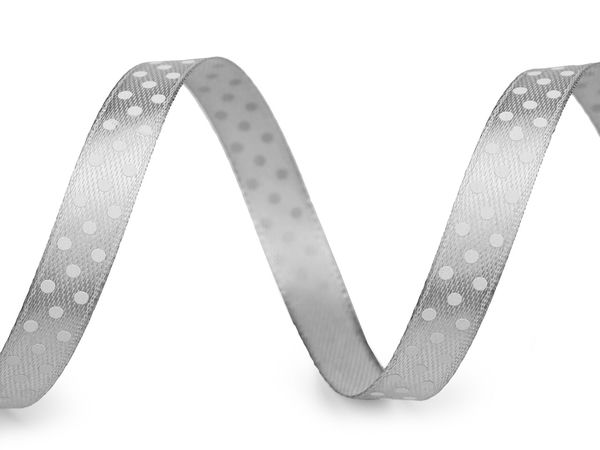 Premium-Satinband mit Punkten, 10 mm Breite - Elegantes Dekoband für Geschenkverpackungen, Scrapbooking und Bastelarbeiten