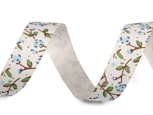 15mm Baumwollband mit Blumenmuster – Premium-Canvas-Kurzwarenband zum Basteln, Verpacken und Dekorieren
