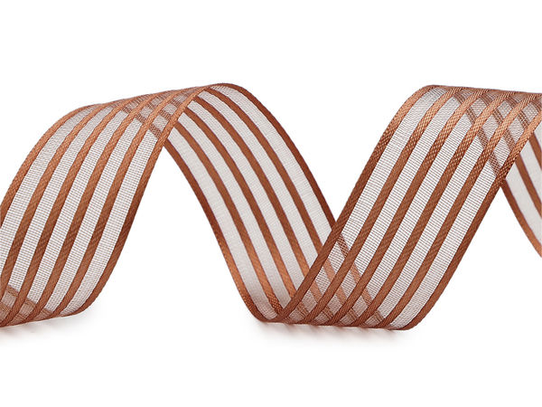 Satinband mit Organza, Breite 25 mm