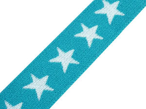 Premium Elastikband mit Sternenmuster (20 mm) - Weiches Flachgummiband für Hosenträger, Gürtel & Kleidungsbesatz