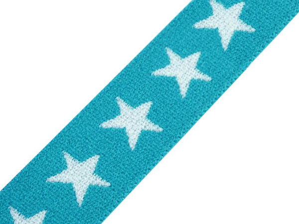 Premium Elastikband mit Sternenmuster (20 mm) - Weiches Flachgummiband für Hosenträger, Gürtel & Kleidungsbesatz