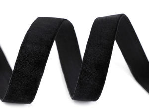 Premium elastisches Samtband - 16 mm dehnbares Zierband für Bekleidung und Kurzwaren