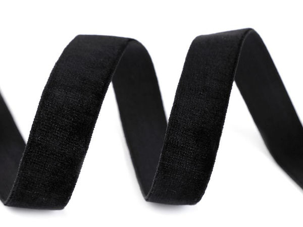 Premium elastisches Samtband - 16 mm dehnbares Zierband für Bekleidung und Kurzwaren