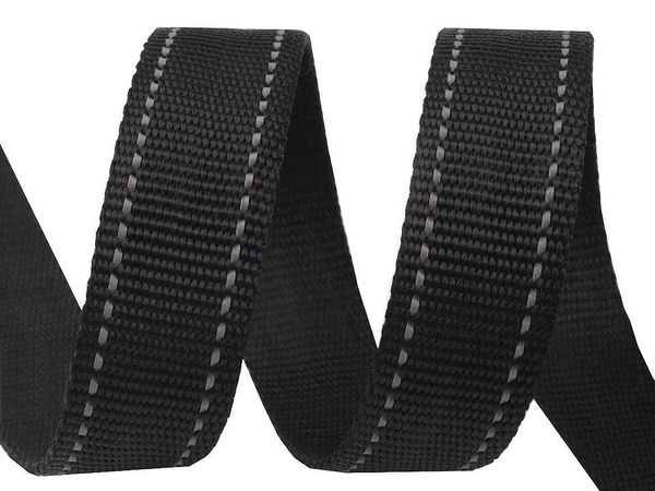 Polypropylen-Gurtband Breite 25 mm mit reflektierenden Nähten