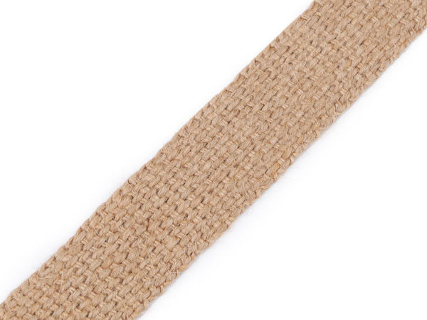 Premium Natur-Jutegurtband (25 mm) - Strapazierfähiges Gurtband für Polsterarbeiten und Taschenhenkel