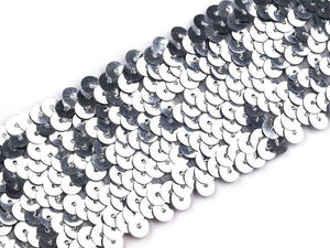 Premium Elastische Paillettenborte (45 mm Breite) - Dehnbares Paillettenband für Kostüme, Kleider und Handarbeiten