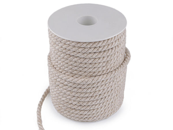 Zweifarbige gedrehte Kordel aus italienischer Herstellung (6 mm, 3-fädig) - Premium-Kreativgarn für Makramee, Wohndekoration und Modeaccessoires