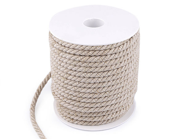 Zweifarbige gedrehte Kordel aus italienischer Herstellung (6 mm, 3-fädig) - Premium-Kreativgarn für Makramee, Wohndekoration und Modeaccessoires