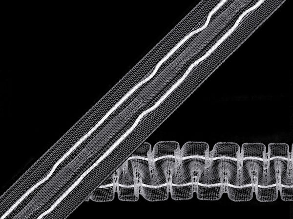 Transparentes Smok-Faltenband (25mm) - Premium-Gardinen-Kräuselband mit zwei Zugschnüren