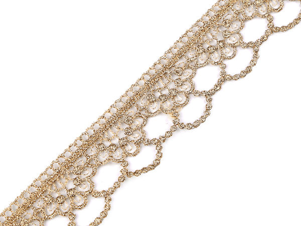 Premium Lurex-Spitzenborte mit Metallic-Effekt – 30 mm Breite