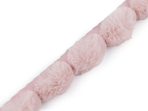 Kunstfell-Bommelborte zum Annähen - 3 cm rundes Webpelz-Band für Kapuzen, Ärmel, Schuhe und Heimdekoration