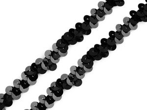 Premium 10mm Elastische Paillettenborte - Elastischer Paillettenbesatz für Kostüme und Kleidung
