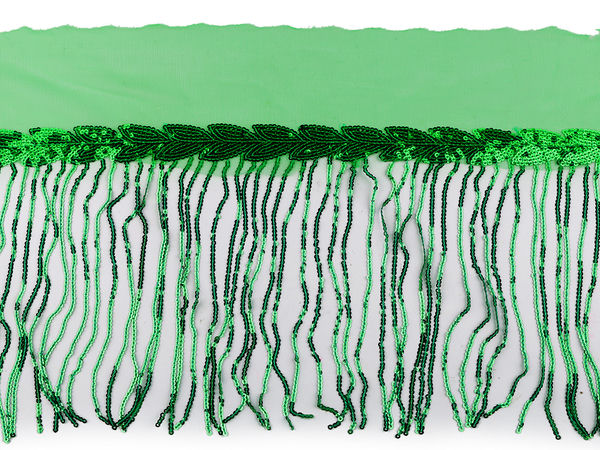 Monofilament-Zierborte mit Paillettenfransen, Breite 20 cm