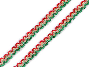 Weihnachtliche leonische Borte, Breite 10 und 12 mm