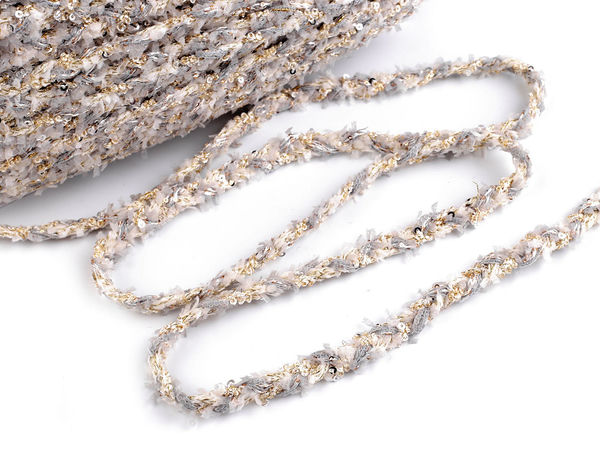 Elegante Zierborte im Chanel-Stil mit Pailletten und Lurex - 10 mm