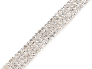 Premium-Strassband zum Aufbügeln (10 mm) – Funkelnde Zierborte mit geschliffenen Glassteinen für Kleidung und Bastelarbeiten