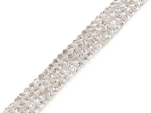 Premium-Strassband zum Aufbügeln (10 mm) – Funkelnde Zierborte mit geschliffenen Glassteinen für Kleidung und Bastelarbeiten