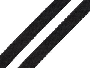 13 mm flache Baumwoll-Hohlkordel – Premium-Kordelzug in Schwarz für Hoodies, Jogginghosen, Taschen und Wohndekoration