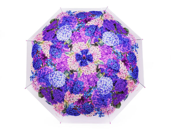 Damen Automatik-Regenschirm Hortensie
