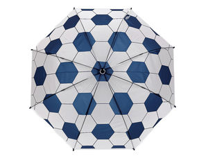 Kinder-Fußballregenschirm mit Automatiköffnung - Transluzenter Regenschirm mit Fußballmotiv und personalisierbarem Griff mit Namensschild