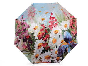Damen-Taschenschirm, Gemalte Blumen