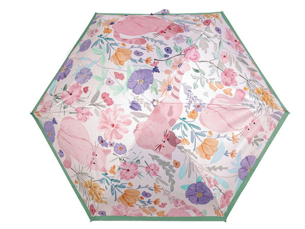 Premium Mini-Taschenschirm für Damen - Leichter Reise-Regenschirm mit bunten Motiven