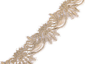 Goldene Spitzenborte mit Lurex Breite 64 mm