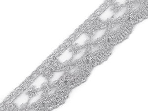 Bestickte Spitze auf Organza Breite 40 mm