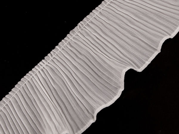 Premium Plissierte Rüschenborte (10 cm Breite) - Elegantes Akkordeon-Plissee-Band zum Nähen, Verzieren und für Kurzwaren-Projekte