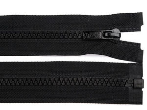 Premium-Kunststoff-Reißverschluss Nr. 5 teilbar für Jacken und Mäntel, 105 cm - Schwarz