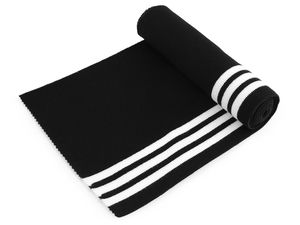 Premium elastisches Rippbündchen & Strickbündchen - Schwarzer Rippenstrick-Besatz (14x80 cm)