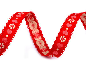 Zierband mit Herzmuster, Breite 15 mm