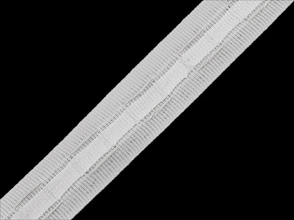 Universal-Gardinenband – 25 mm Kräuselband mit 2 Zugschnüren, Weiß