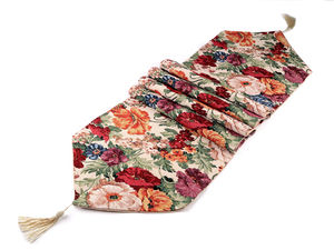 Tischläufer / Mitteldecke, Gobelin, Blumen 33x175 cm