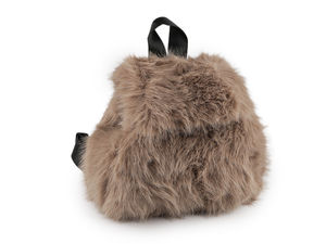 Premium-Kunstfell-Rucksack - Kordelzugverschluss mit Klappe, verstellbare Riemen (27x30 cm)