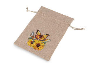 Geschenkbeutel Sonnenblume 13x18 cm in Jute-Optik