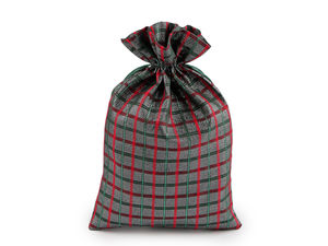 Weihnachtsgeschenkbeutel kariert mit Lurex 20x30 cm