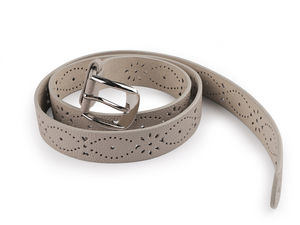 Damen-Gürtel aus perforiertem Eco-Leder mit klassischer Metallschnalle - 2,7 cm Breite
